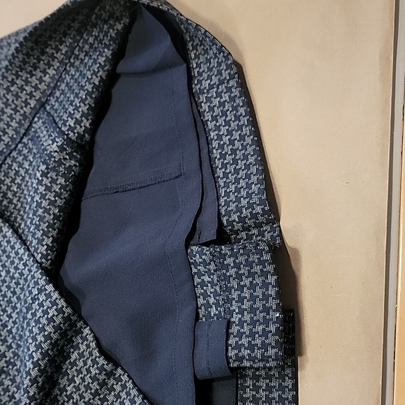 Talbots Size 4 Gray & Navy Blue Houndstooth Tweed Sheath Dress, Never Worn - Picture 14 of 16